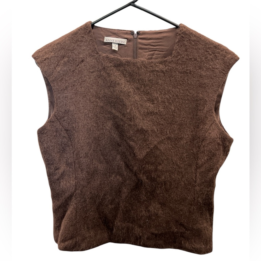 Anne Klein Brown Fitted Sleeveless Tank Top